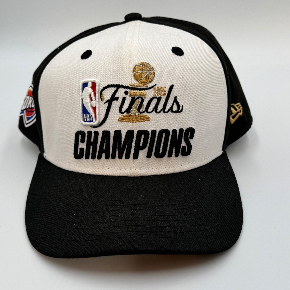 New Era Oklahoma City Thunder NBA Finals Champions Snapback Hat Black White OKC